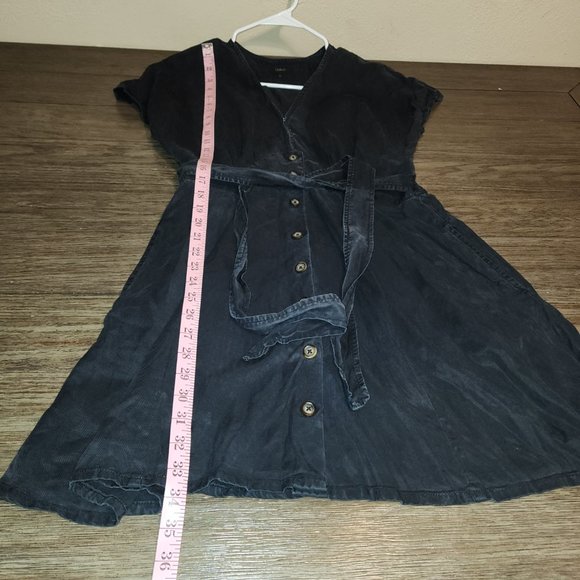 Quince Vintage Wash Tencel Button Front Dress NWOT Black Med - Picture 2 of 7